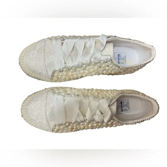 Stilo Cream Textured Espadrilles with Shimmery Finish|Made in Turkey. - Picture 2 of 12
